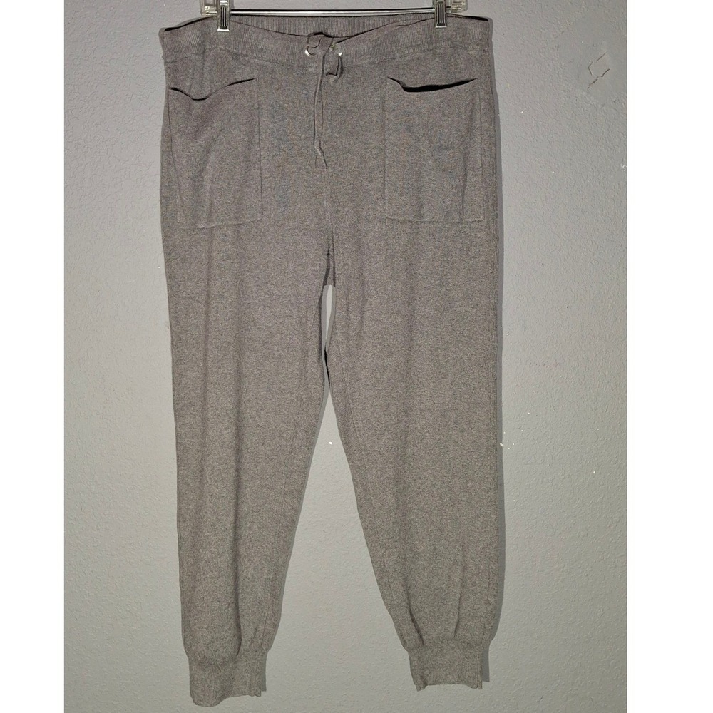 Chico's Zenergy Gray Knit Jogger Pants Women's Size 2 Large L